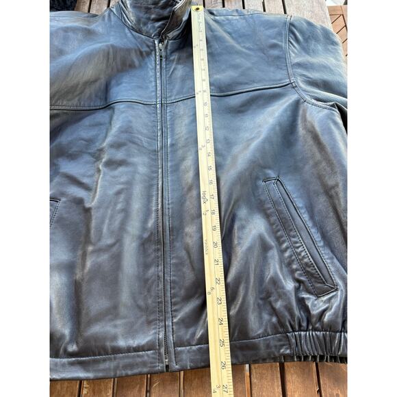 Vintage 90s Y2K Boston Harbour Men’s XL Brown Genuine Leather Jacket Motorcycle - Picture 6 of 9